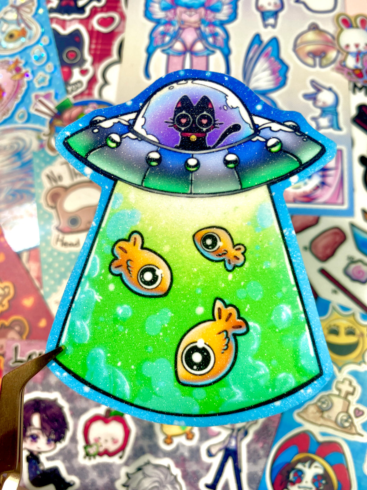 UFO Kitten Sticker
