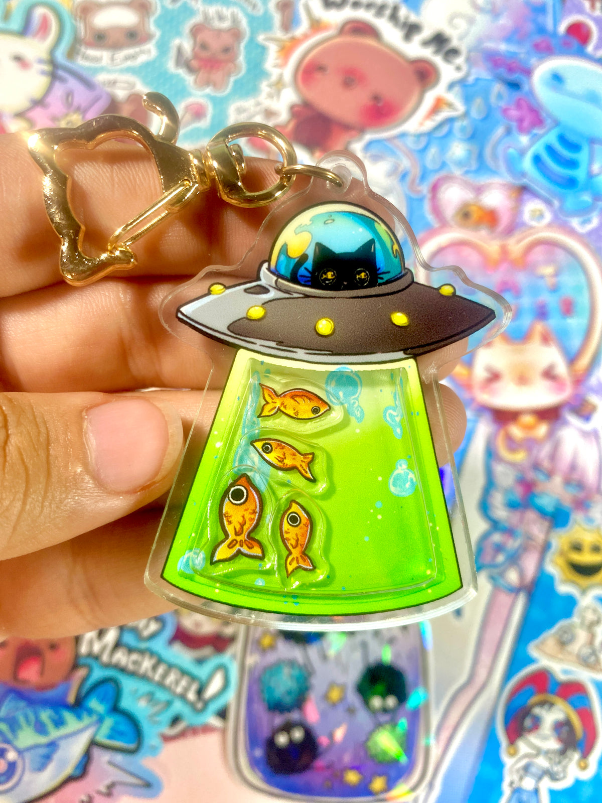 Old UFO Cat Shaker Keychain