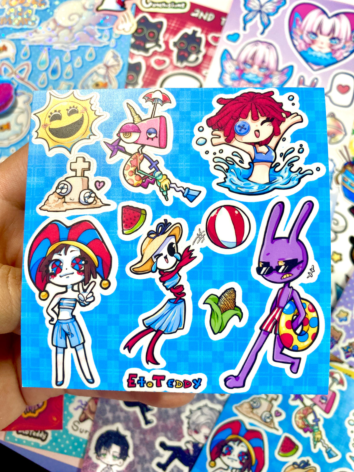 Digital Summer Circus sticker sheet