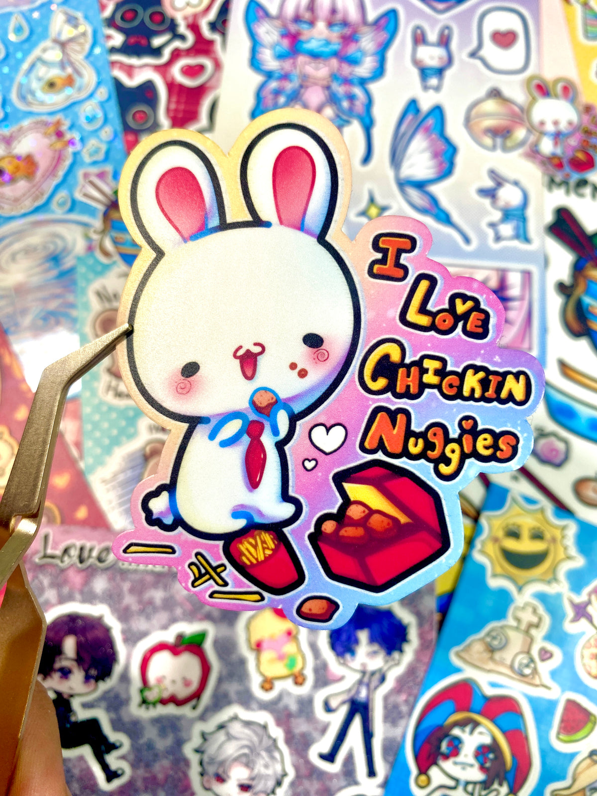 I love chicken nuggies Sticker